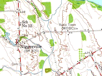 Portion of USGS 15 minute quadrangle, Fulton, NY, 1960. From  the Maptech historical archive.