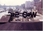 Neon sign from the rear
